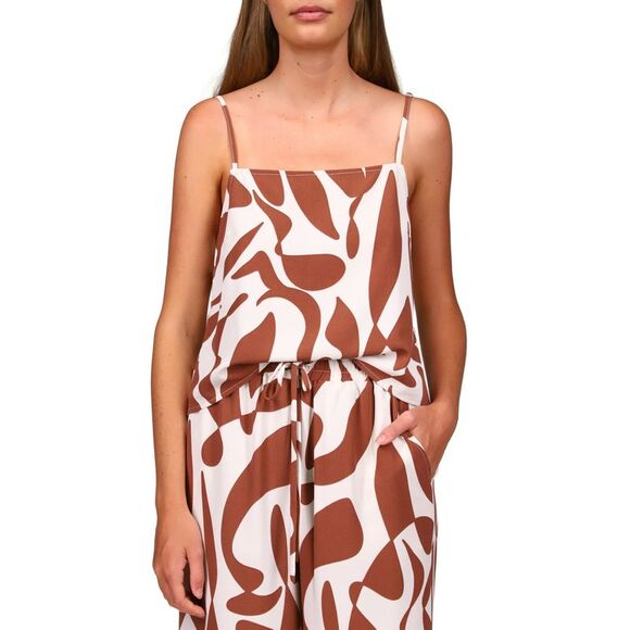 Sanctuary Printed Spaghetti-strap Top In Lion River - M - Picture 1 of 3